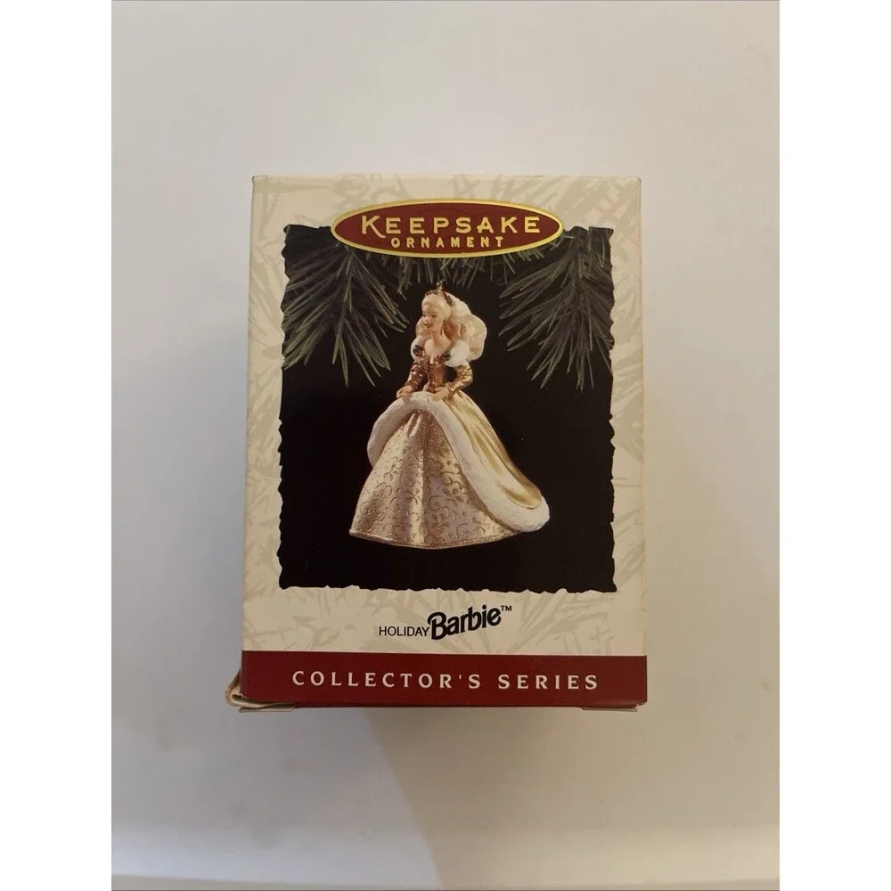 1994 Hallmark Holiday Barbie Ornament #2 Collector’s Series Gold Dress W Box